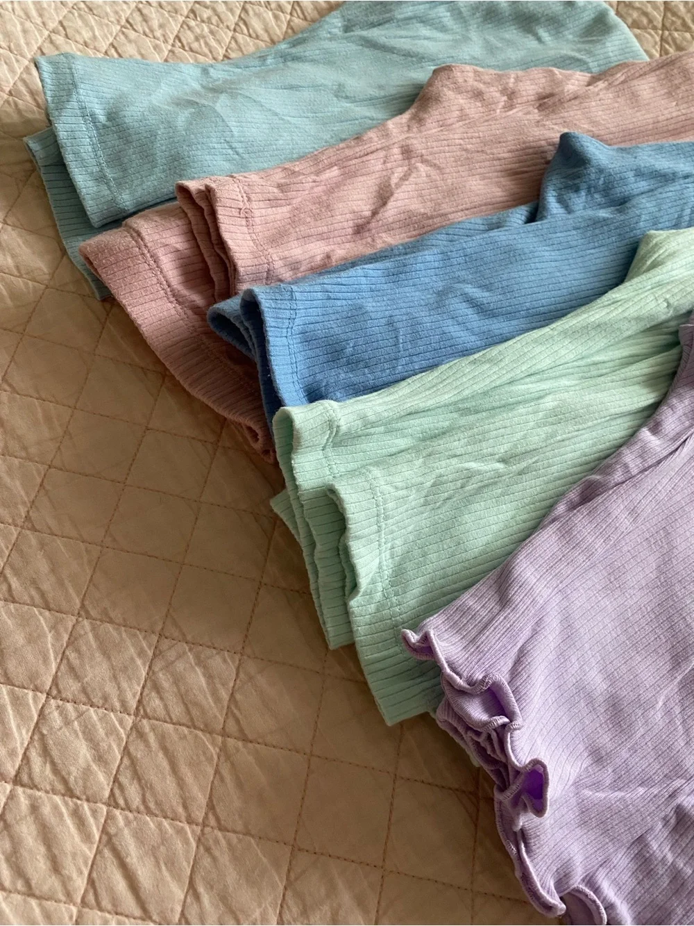 Old Navy Girls Pastel Ribbed Leggings - Mint, Mauve, Blue, Seafoam, Lavender